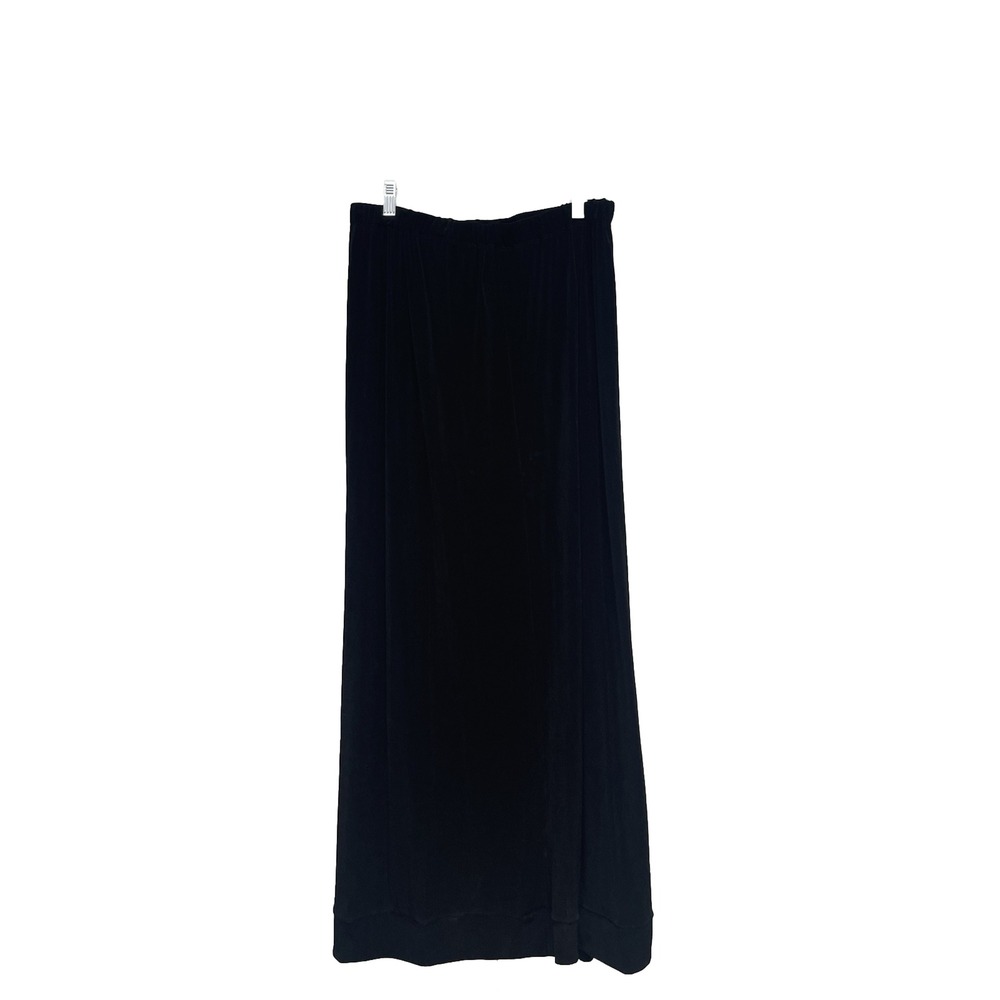 Flax‎ by Jeanne Englehart Black Slinky Long Skirt Size S Elastic Waist